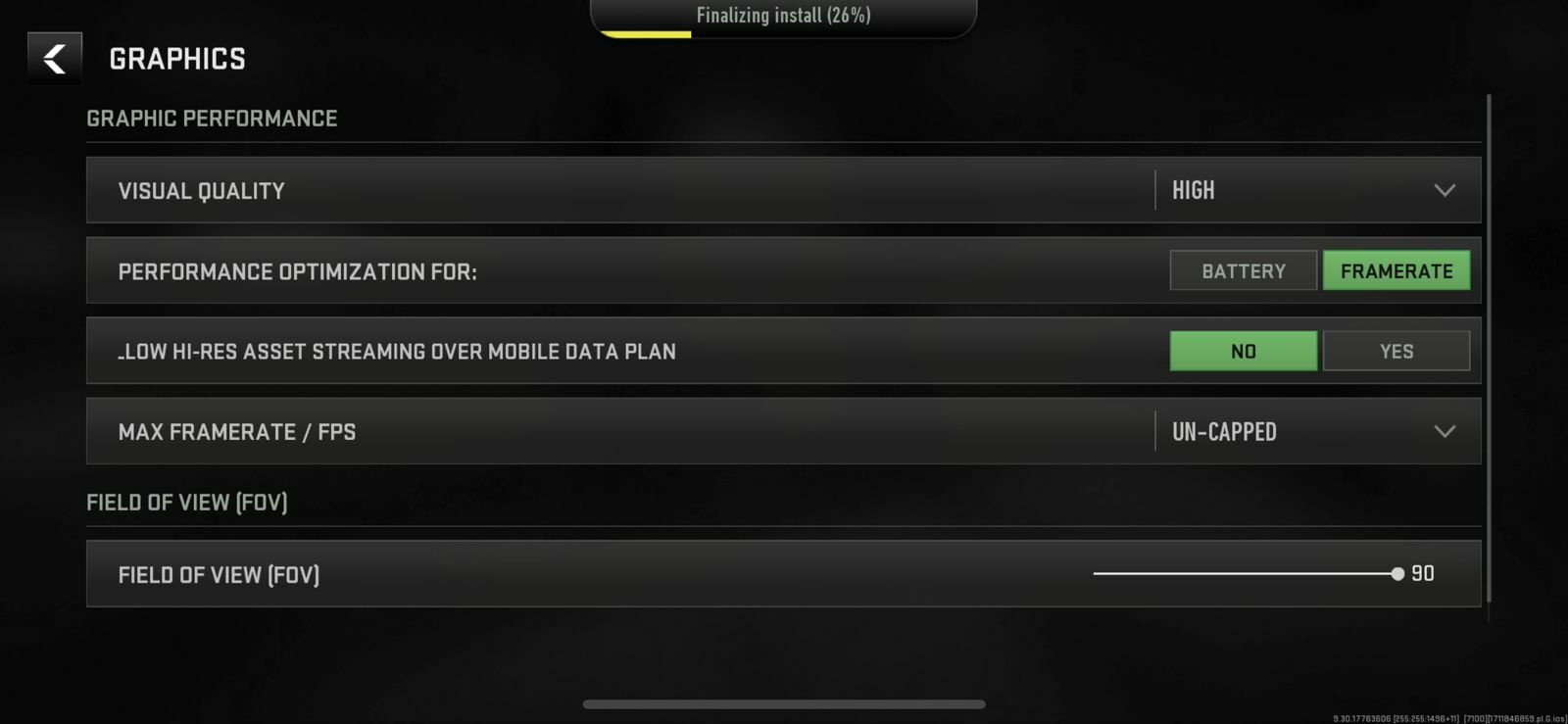 Warzone Mobile settings