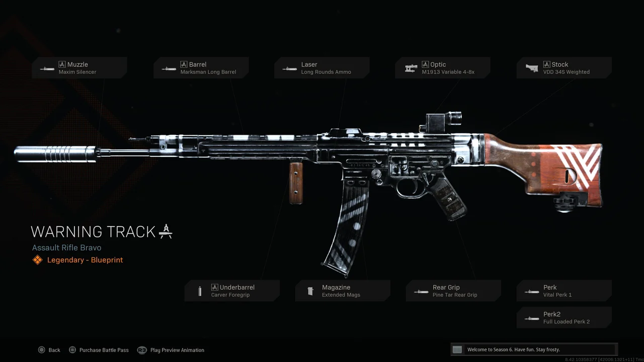 Warzone STG 44 Warning Track