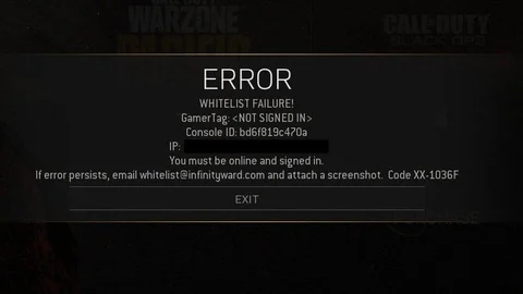 Warzone Whitelist Failure Error