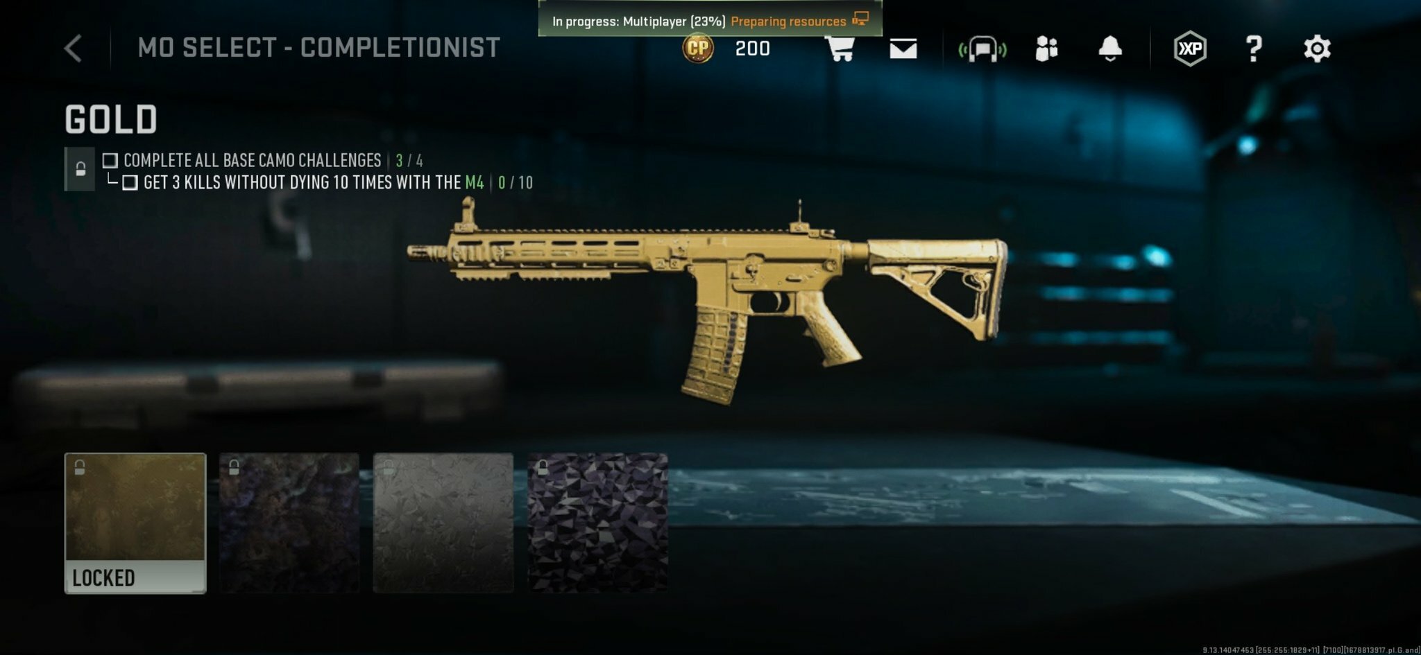 Warzone gold camo