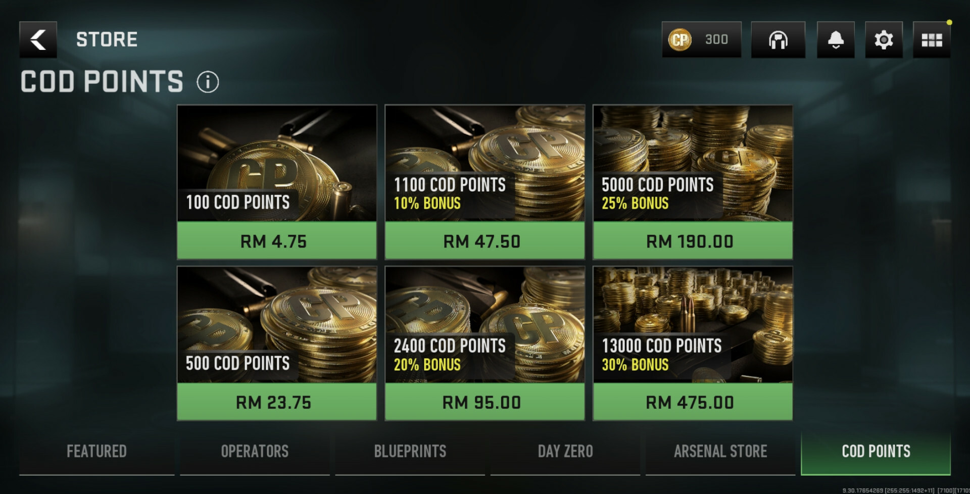 Warzone Mobile CP Store