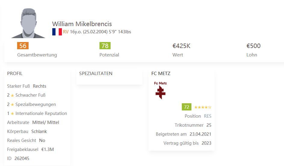 William Mikelbrencis Talents FIFA 21