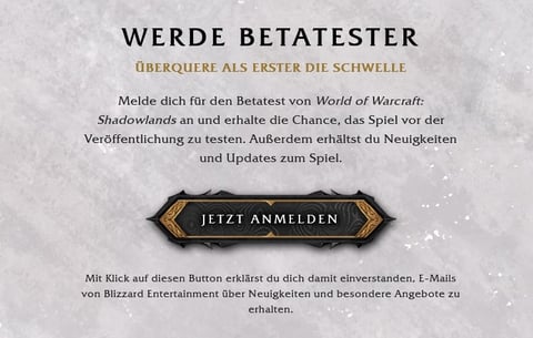 Wo W Shadowlands Beta Anmeldung