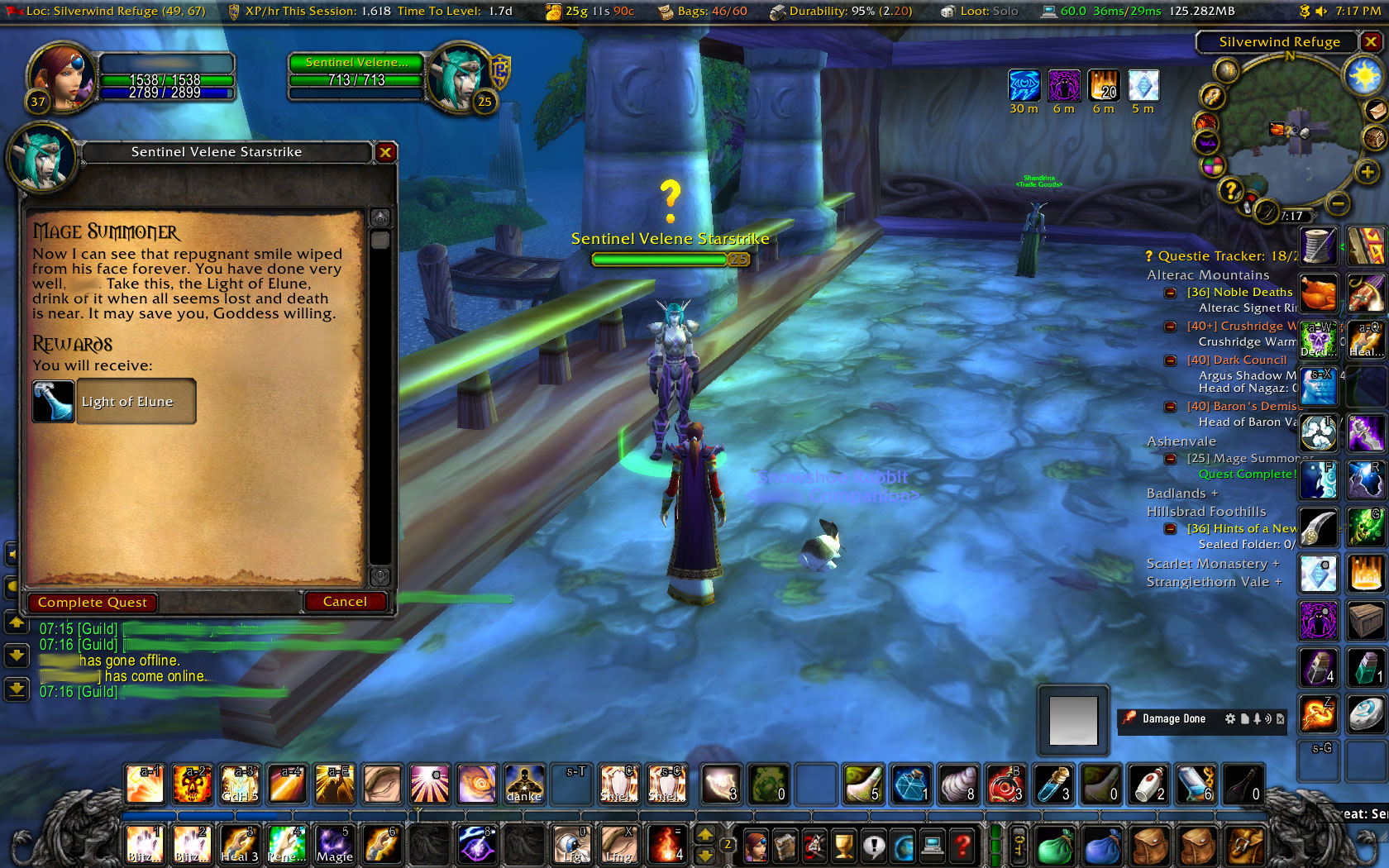 PNJ elfo de la noche en Ashenvale en World of Warcraft