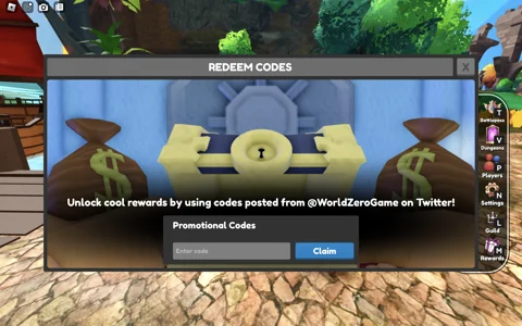 World Zero how to redeem codes