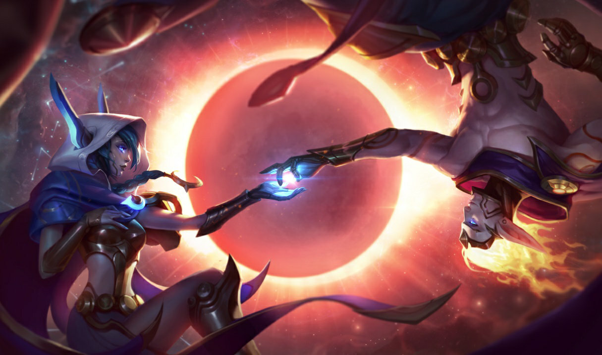 Xayah and Rakan Cosmic Dusk skins