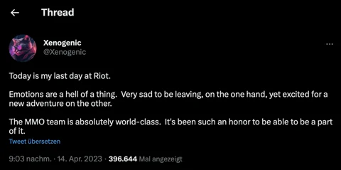 Xenogenic leaving Riot