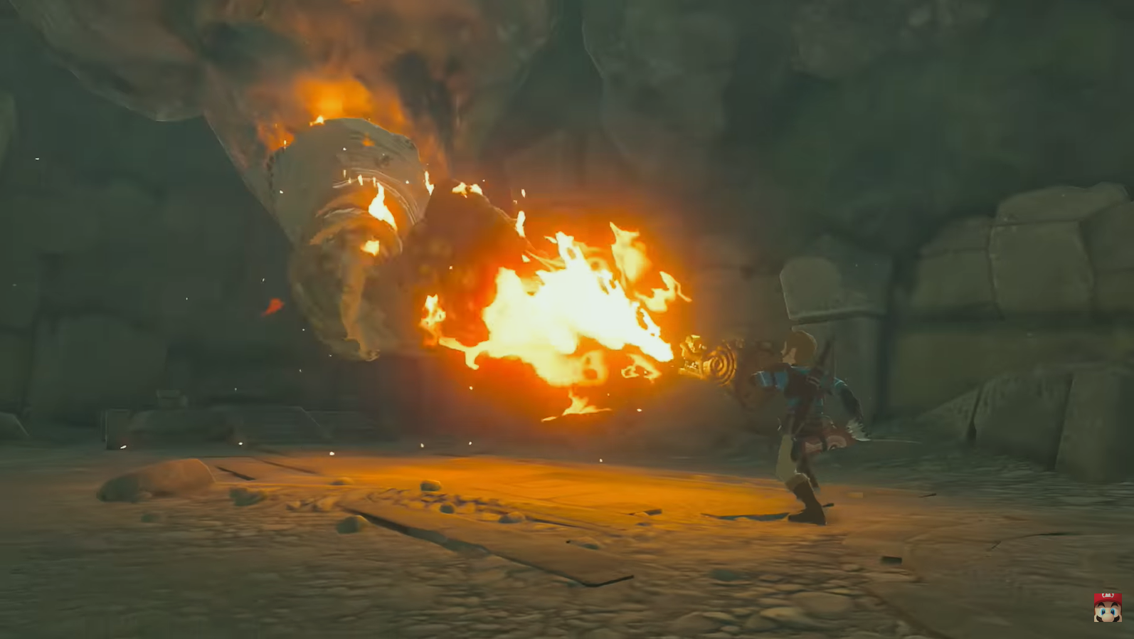 Link flaming some enemies in Tears of the Kingdom