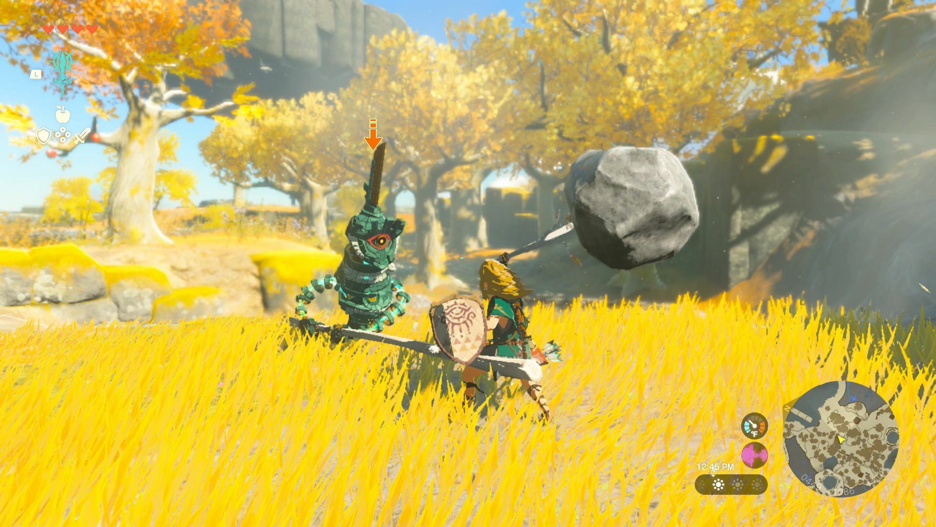 Zelda attacking an enemy with a fused weapon