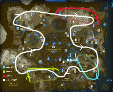 Zelda Totk Dragon flight path