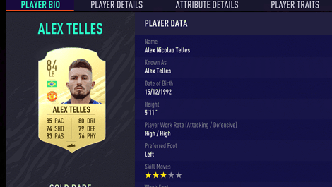 Alex telles card