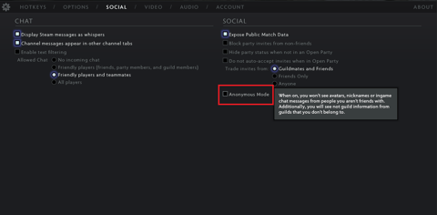 Anoynmous mode dota 2