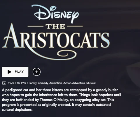 Aristocats content note