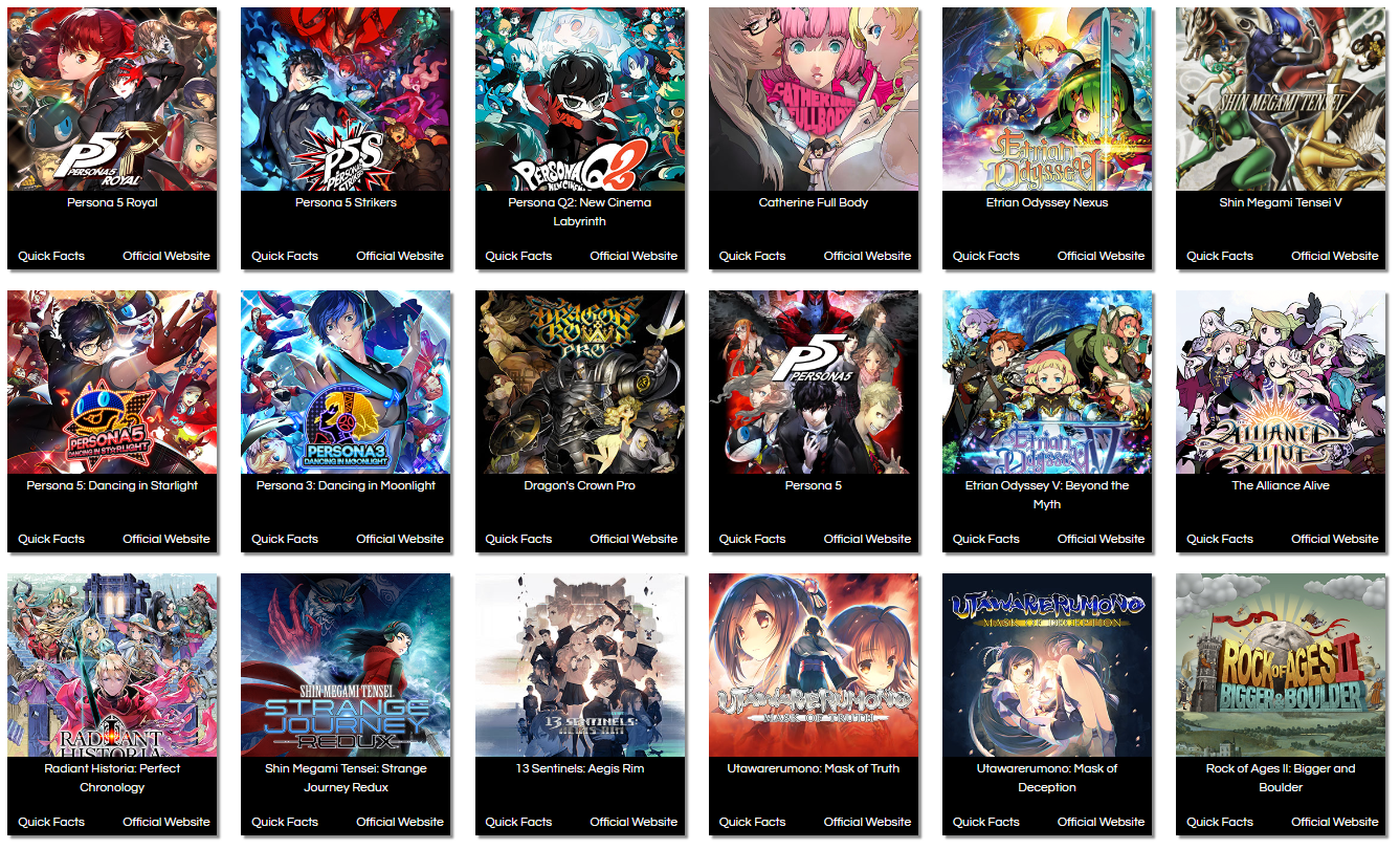 Atlus games