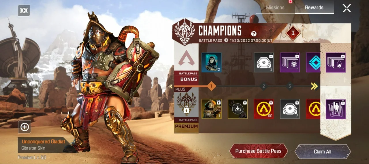 Apex Legends Mobile Season 3 champions battle pass