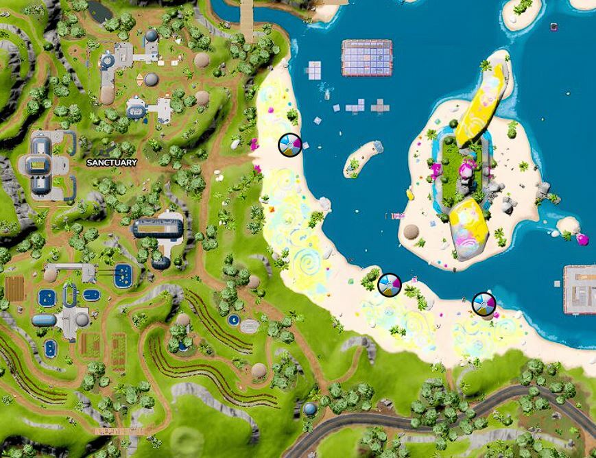 Beach ball locations