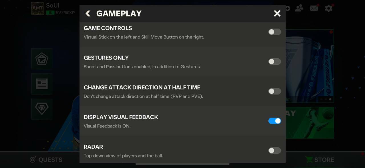 camera gameplay settings ea fc mobile