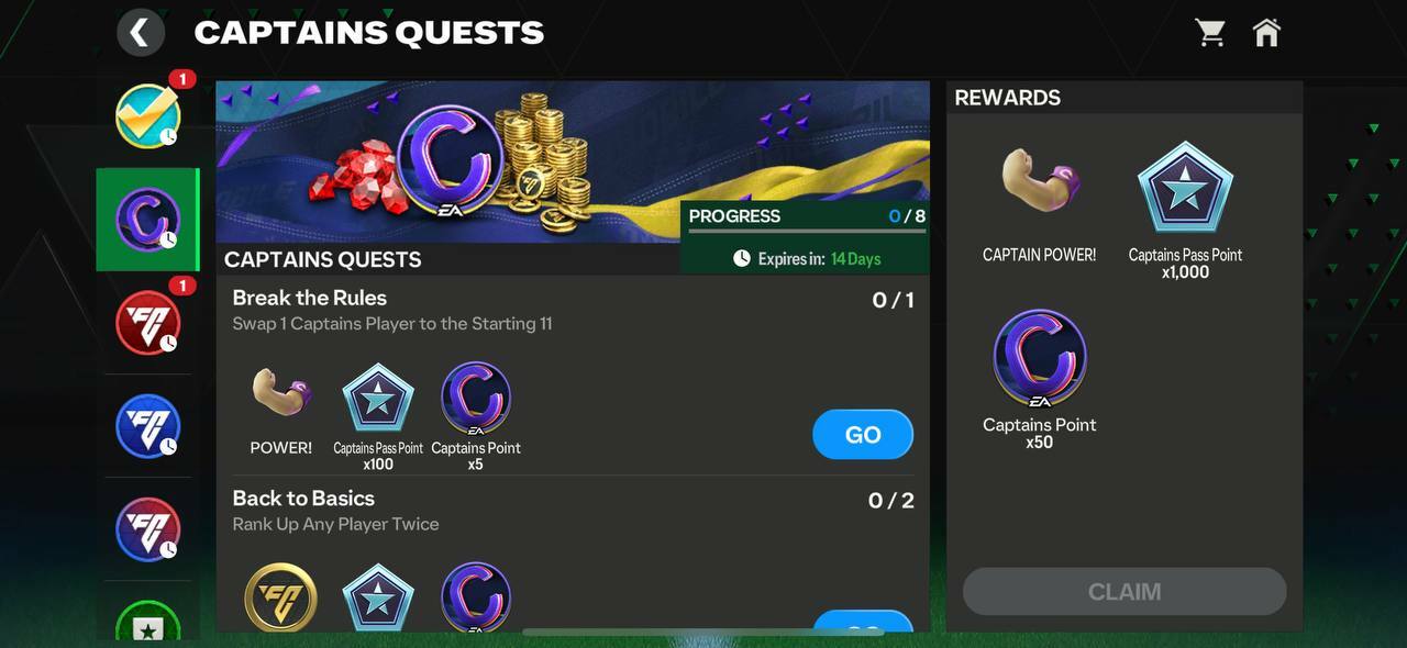 captains quests fc mobile