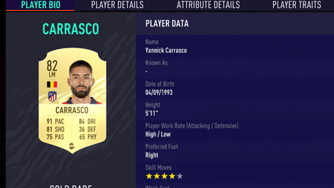 Carrasco fut card