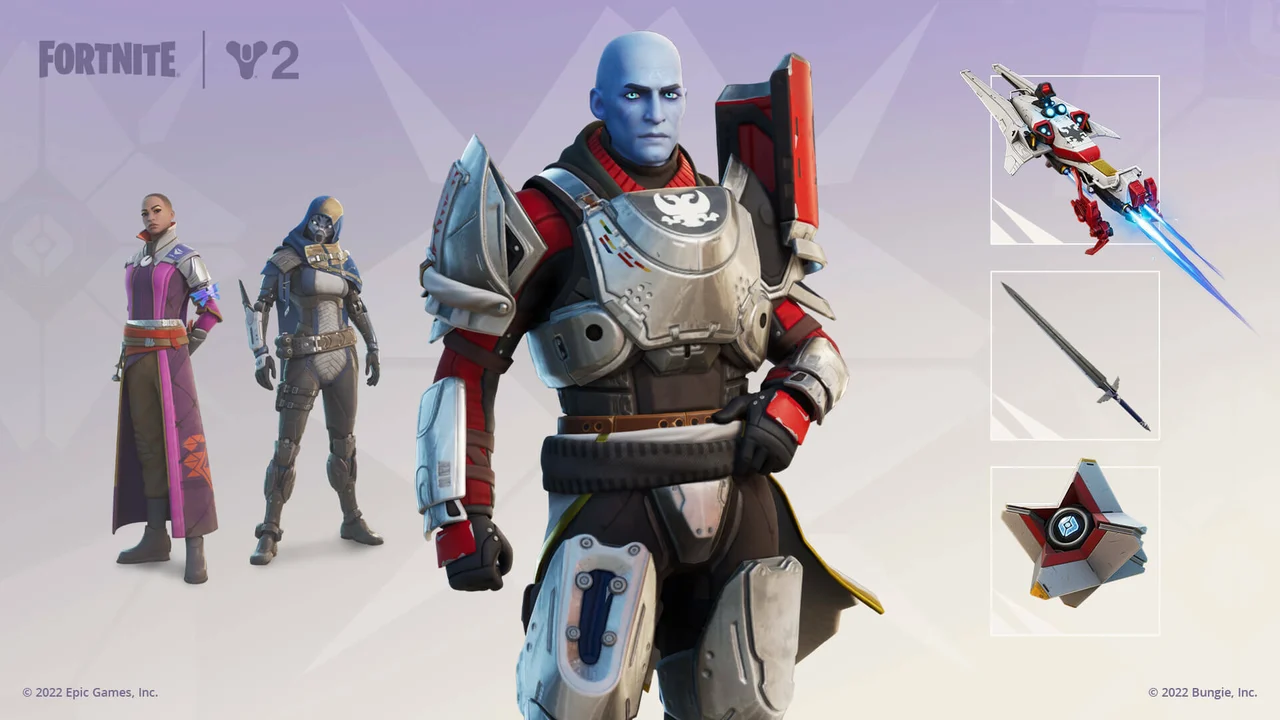 Fortnite Destiny 2 Crossover Skins Cosmetics Guide Epic Games Commander Zavala