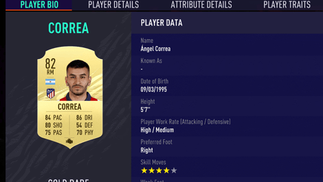 Correa fut card