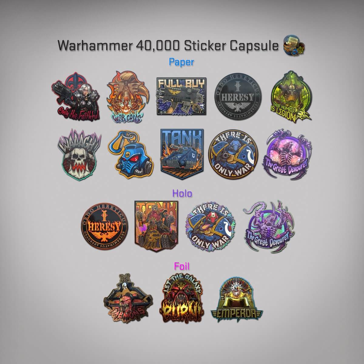 CS:GO Warhammer 40,000 stickers