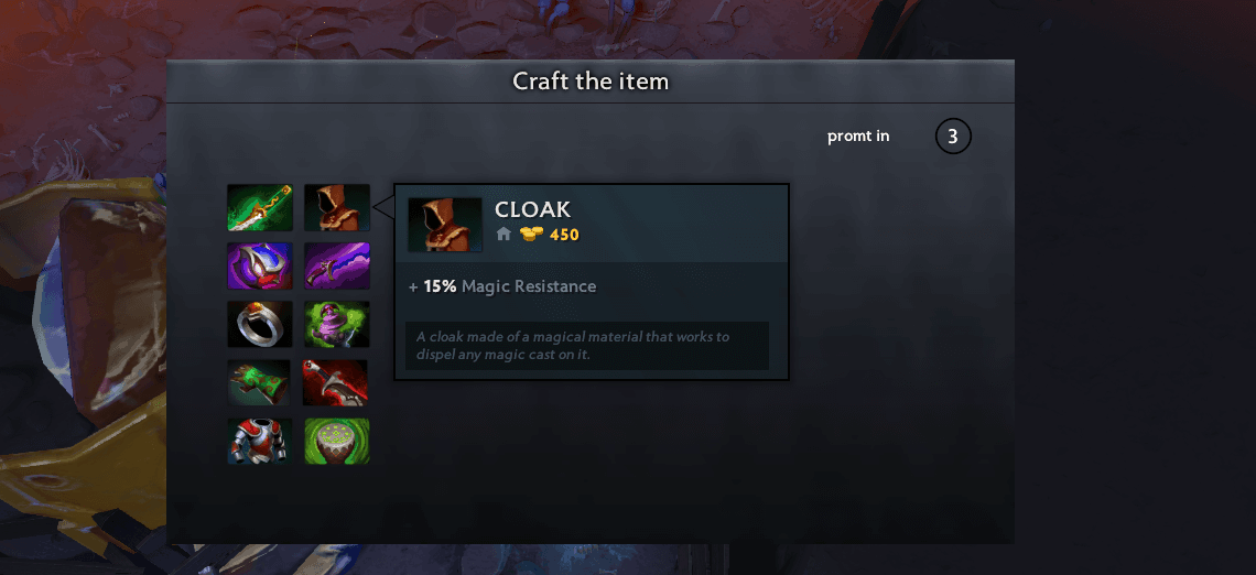 Dota 2 craft item