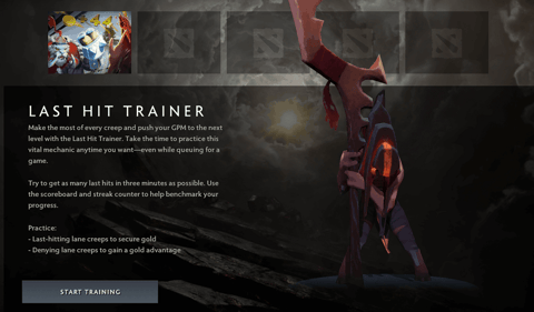 Dota 2 training last hit