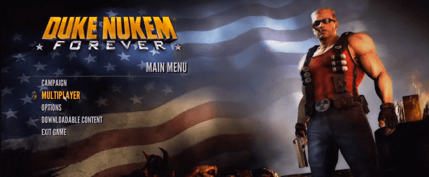 Duke Nukem Forever menu