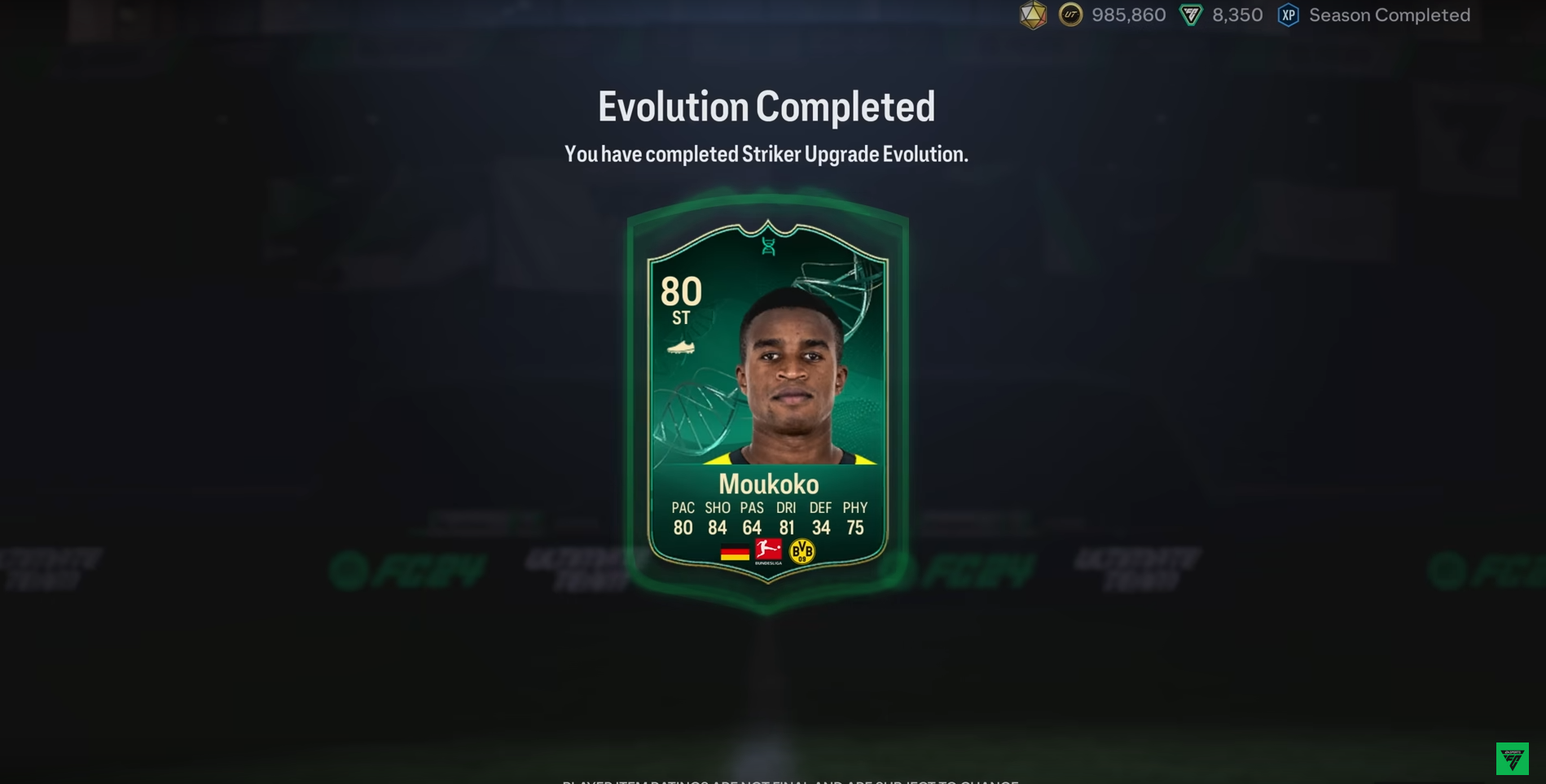 Ea fc evolution completed