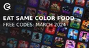 Eat same color food codes march