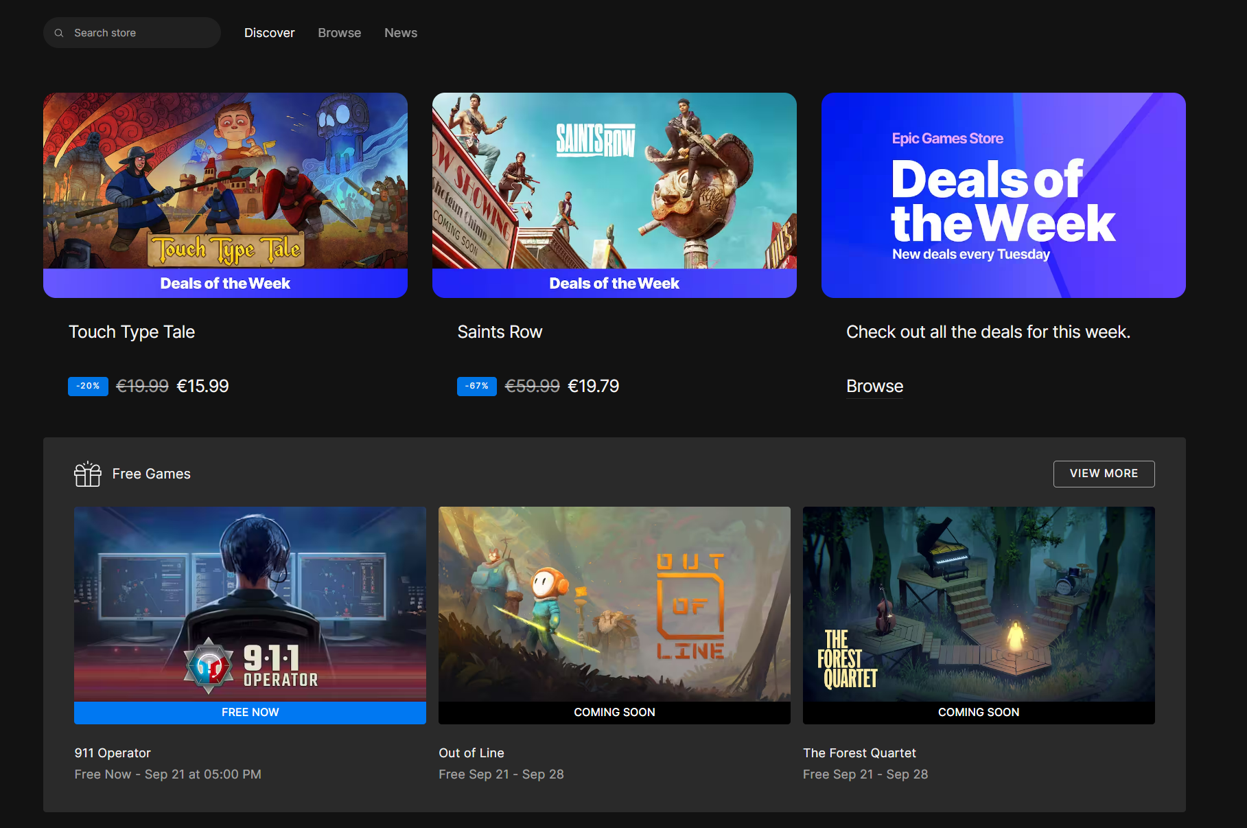 Juegos con Descuento de la Epic Games Store