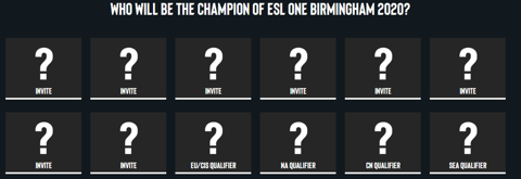 Esl one birmingham 2020 teams