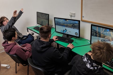 Esports in the UK stundents playing rocket league