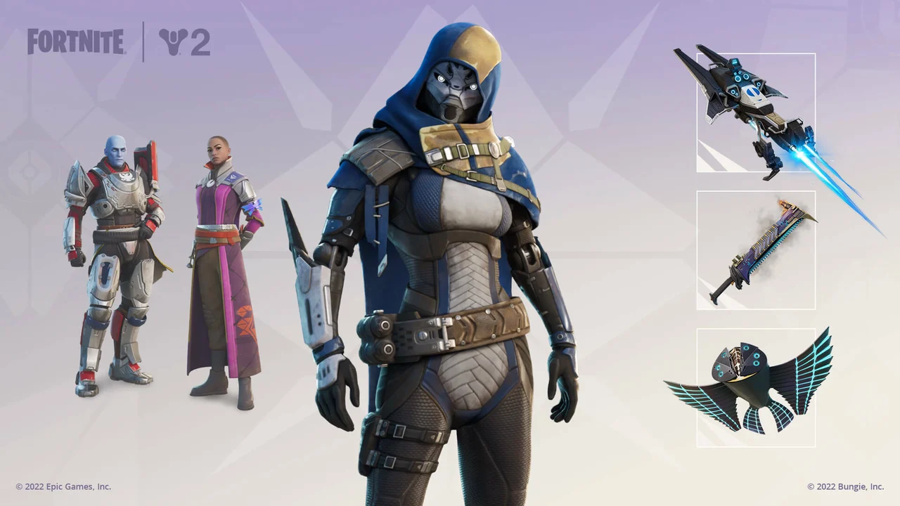 Fortnite Destiny 2 Crossover Skins Cosmetics Guide Epic Games Exo Stranger