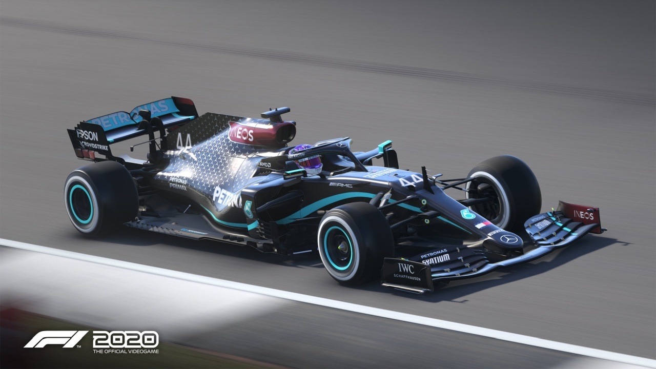 Lewis Hamilton on the Siverstone track in the new black Mercedes-AMG in F1 2020