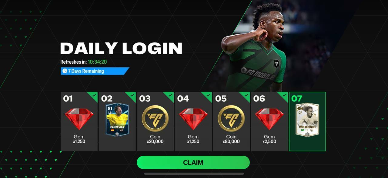 FC Mobile daily rewards