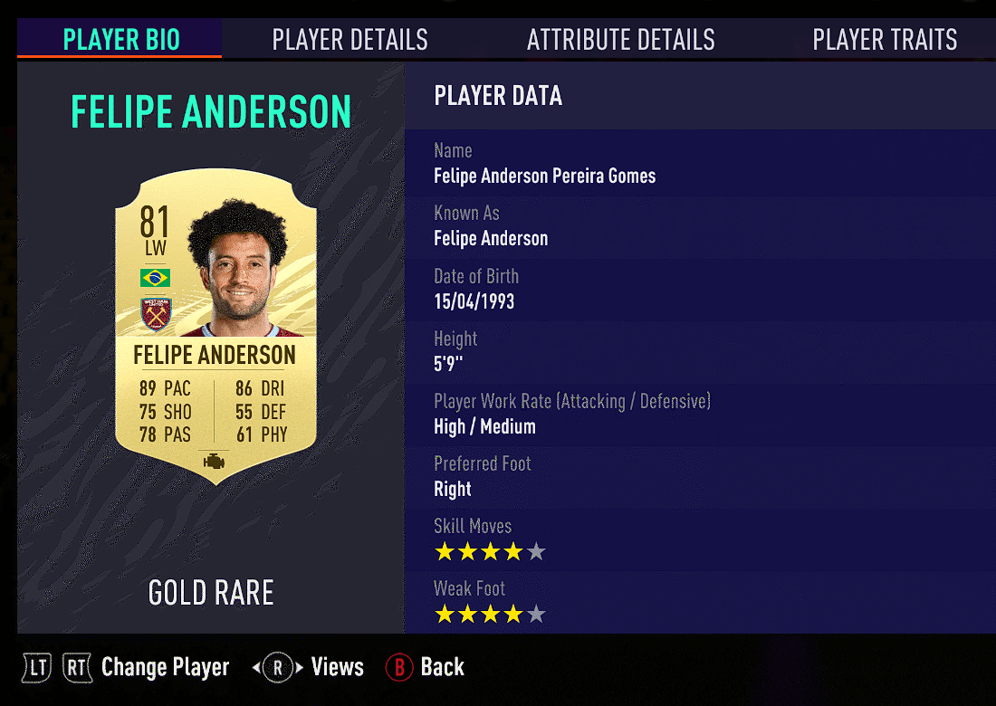 Felipe anderson card fifa