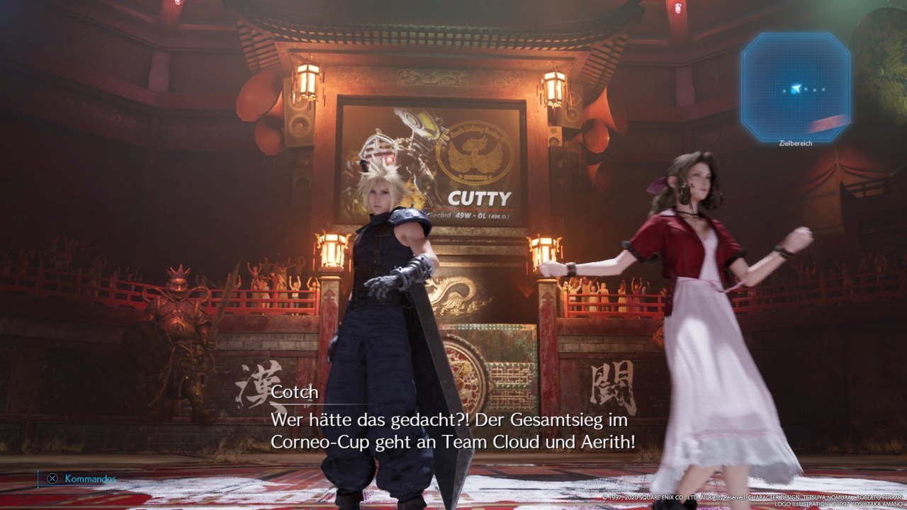 Cloud und Aerith in der Arena von Don Corneo