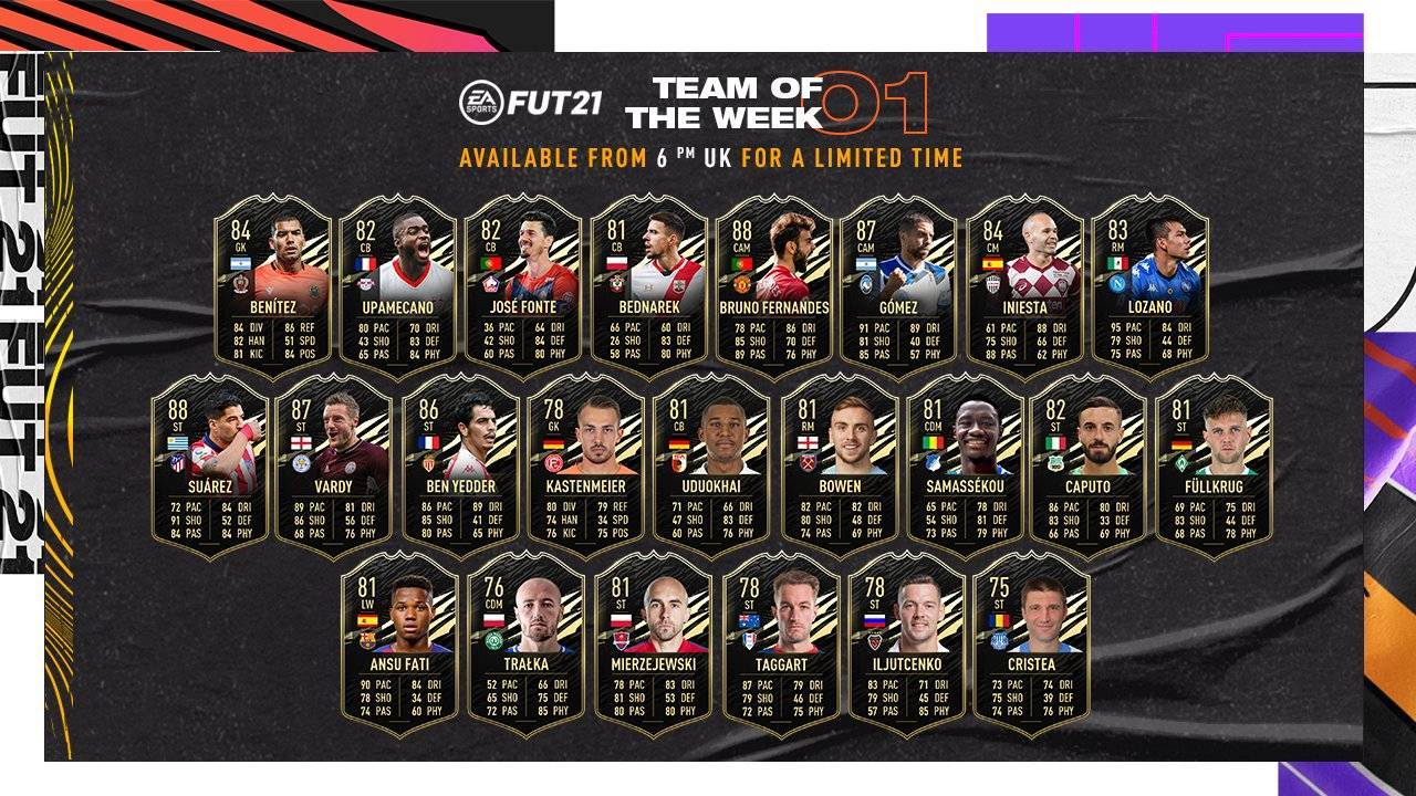 FIFA 21 Ultimate Team TOTW 1 Released