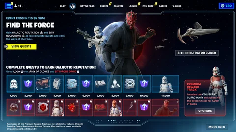 Find the force challenges fortnite