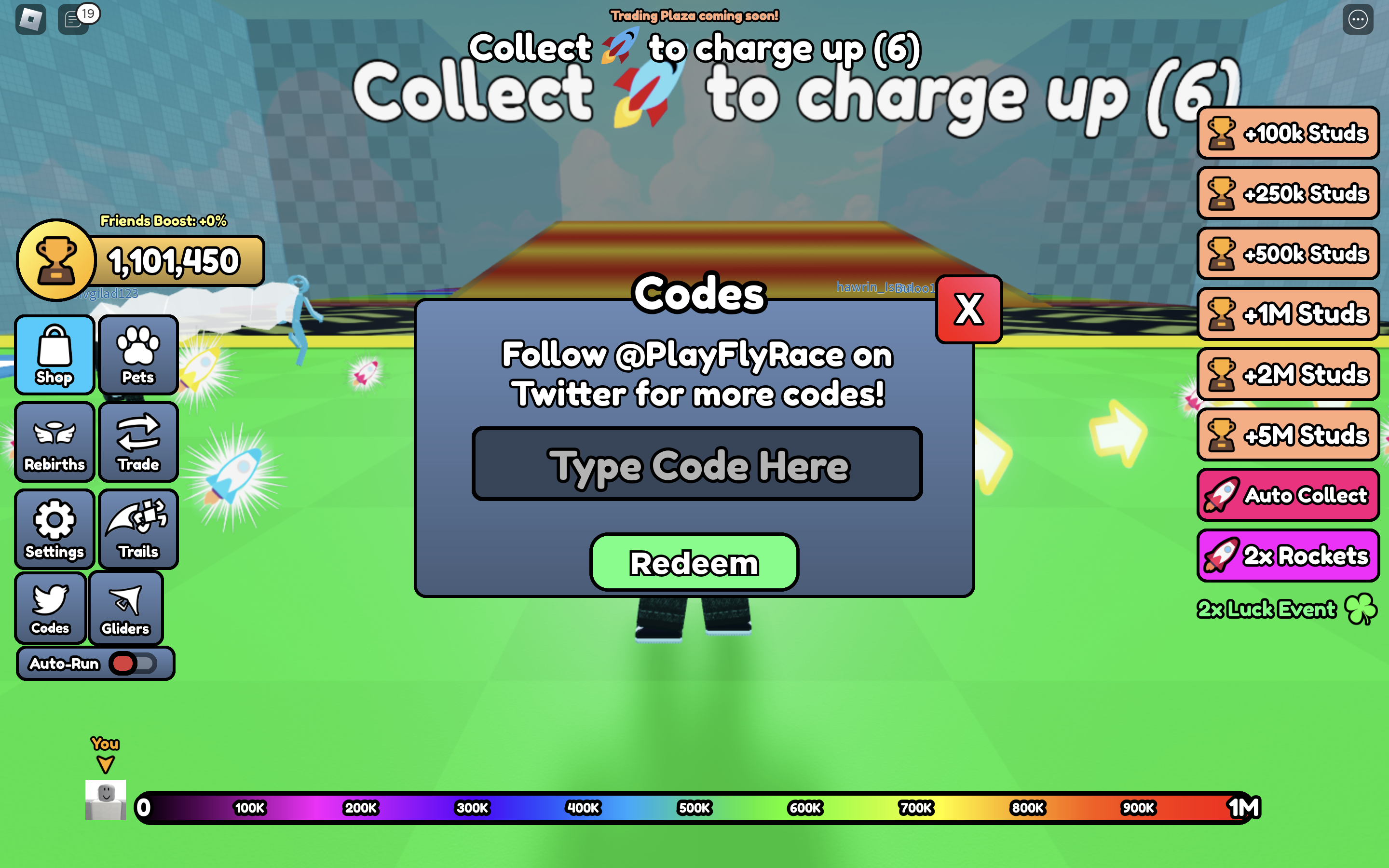 fly race redeem codes