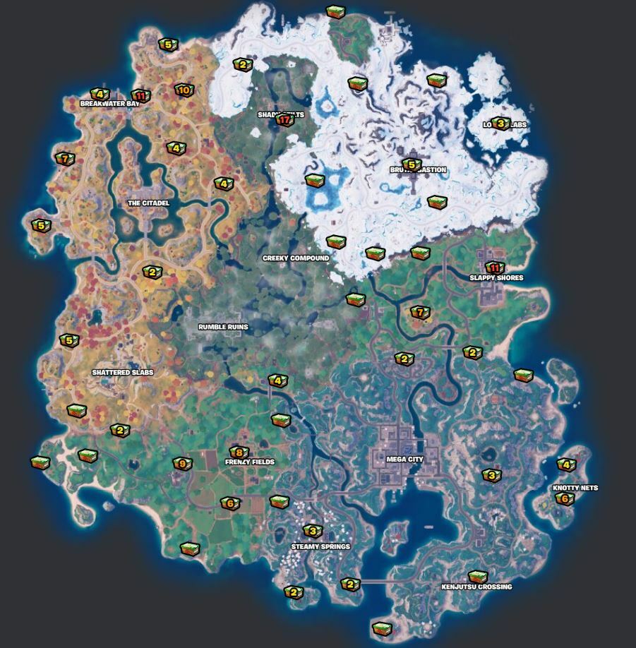 Fortnite Lebensmittelkisten Locations