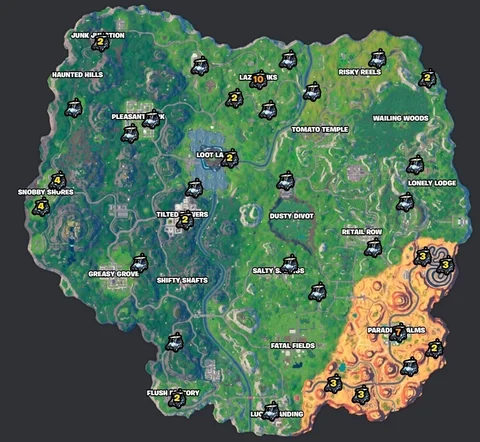 Fortnite atk locations og map