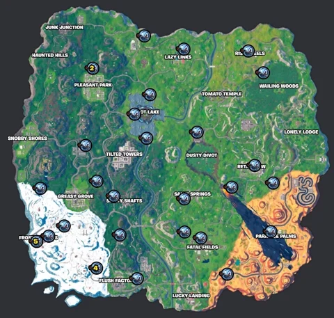 Fortnite ballers locations og