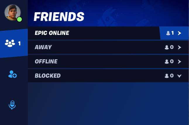 fortnite friends list