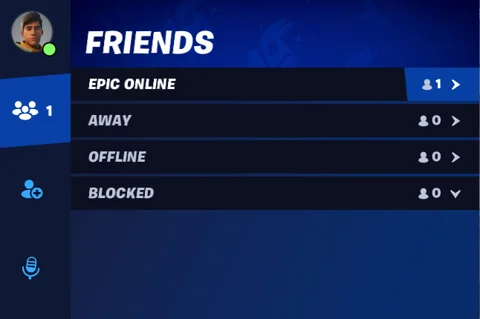 Fortnite friend list