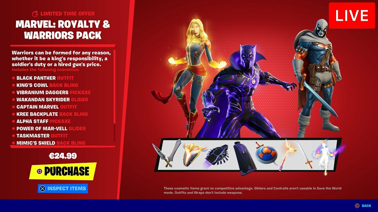 Fortnite hoheiten und krieger set