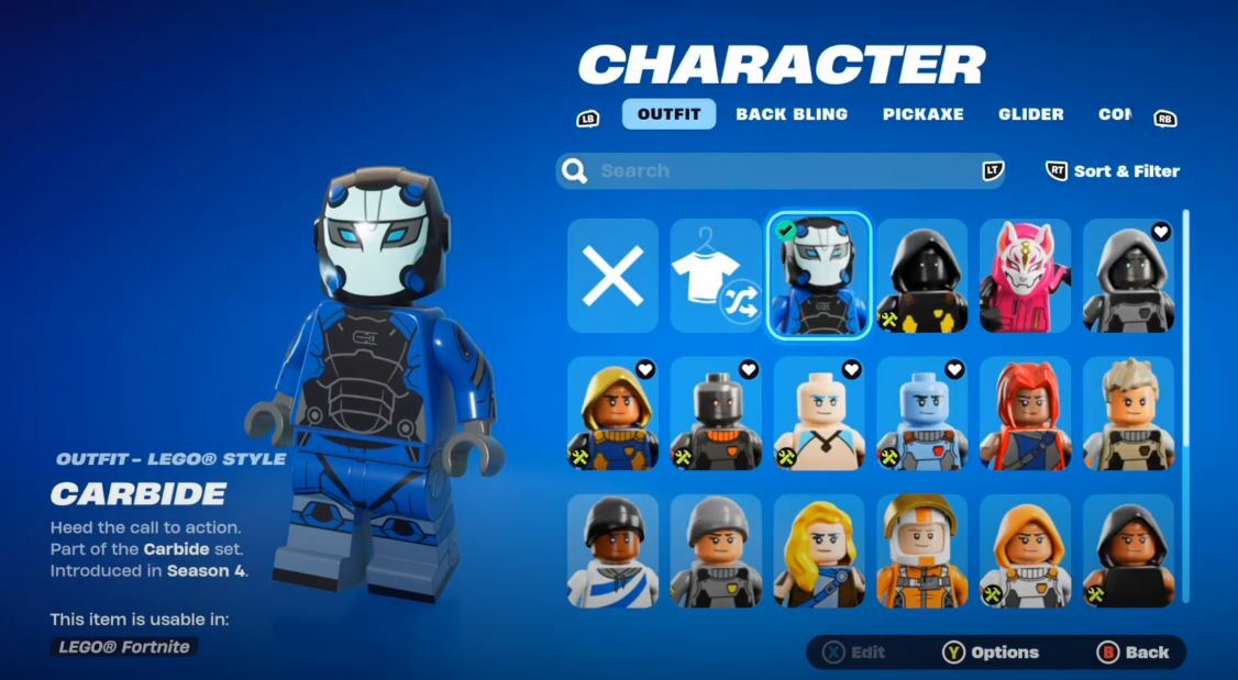 Fortnite lego how to change your skin