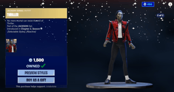 Fortnite michael jackson thriller